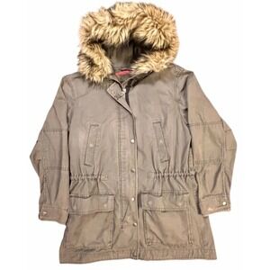 Gap Outdoor Edition Winter Warmth Parka Women's L Gray Removable Fur Trim Lined
